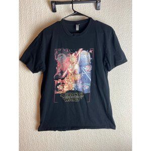 Next Level Men Rick & Morty Star Wars "Squanch Wars" Black Shirt Size Large